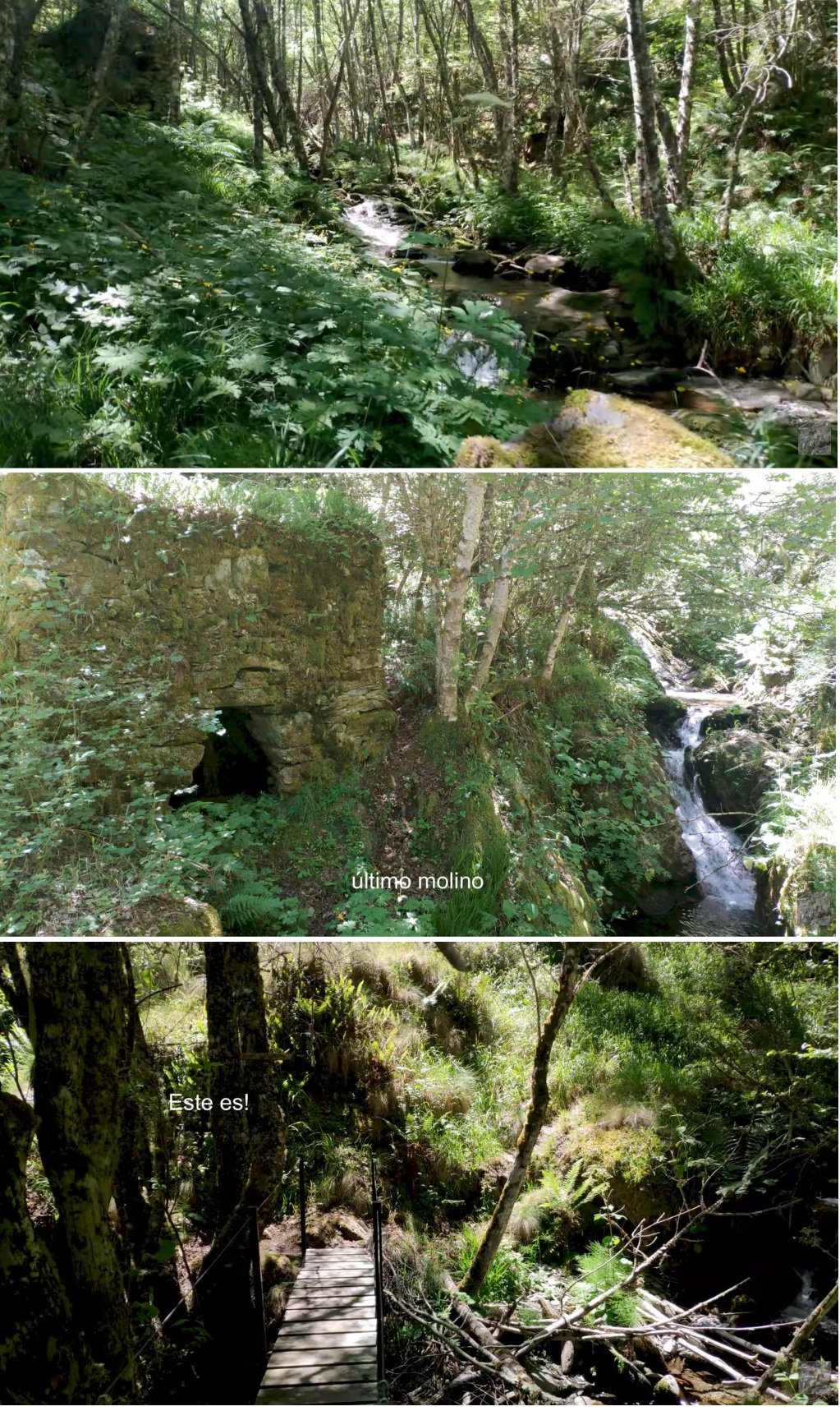camino y molinos en el arroyo Cubachín